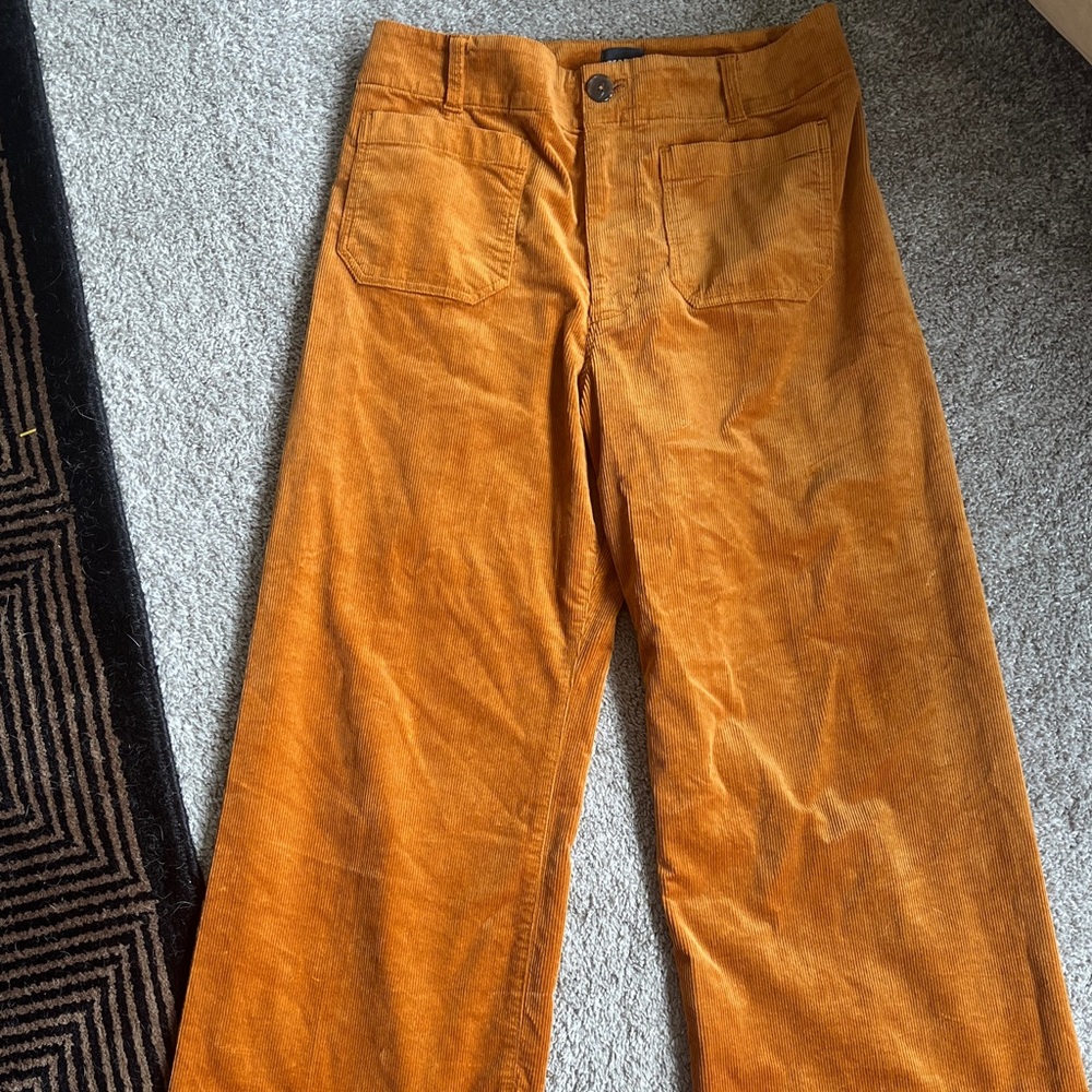 Maeve Wide Leg Pants in Rust Orange